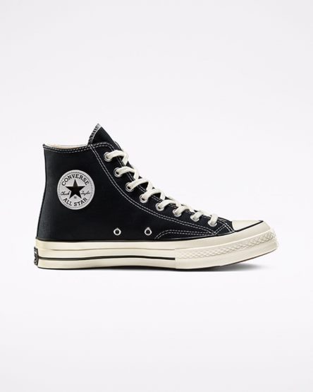 Zapatillas Altas Converse Chuck 70 Vintage Canvas Mujer Negras | PE 8E42PW